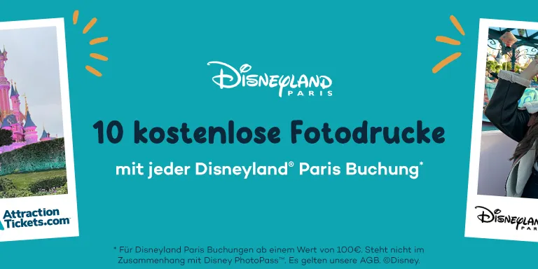 Mit jeder Disneyland Paris Buchung erhalten Sie 10 gratis Fotodrucke