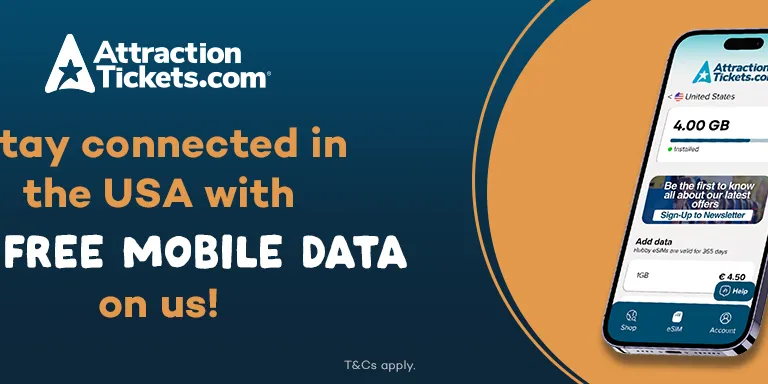 Buy an Orlando attraction ticket from AttractionTickets.com and get 1GB FREE Mobile Data on us!