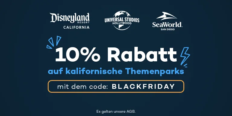 Black Friday Angebot | 10% Rabatt auf Disneyland Resort, Universal Studios Hollywoods & SeaWorld San Diego Tickets 