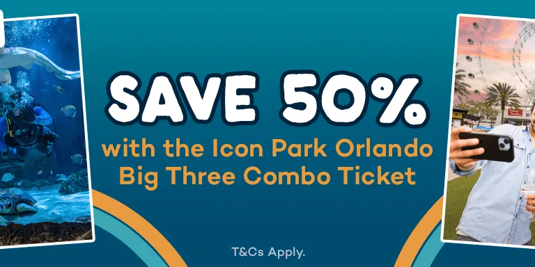 Save over 50% with the Icon Park Big Three Combo: The Orlando Eye, Madame Tussauds & Sealife Aquarium