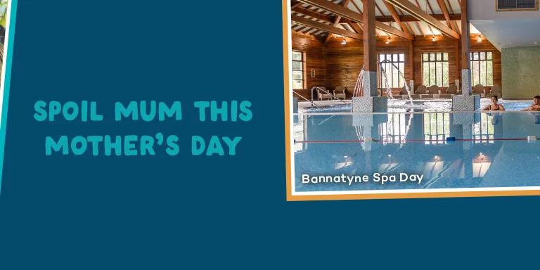 banner saying "spoil mum this mother's day" and three images of experiences in the uk 