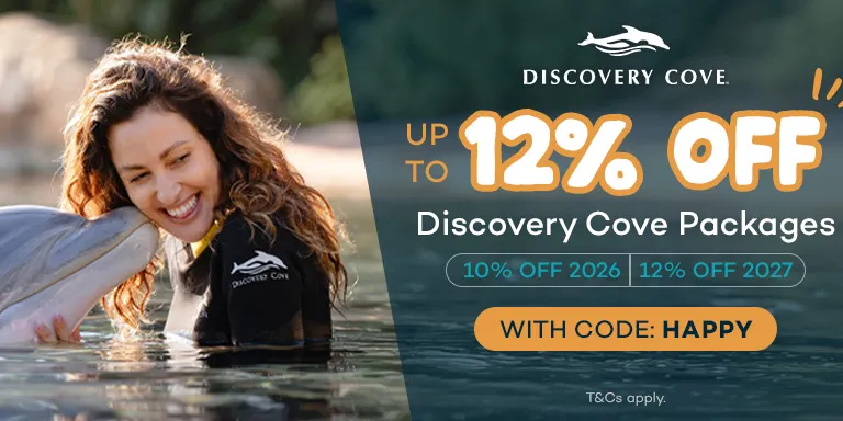 10% off 2026 Discovery Cove Tickets and 12% off 2027 Discovery Cove Tickets