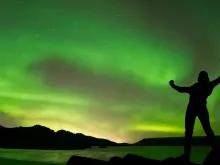 person-silhouette-against-lights