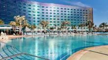 View of hotel from pool