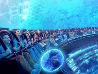 People riding the Hypersphere 360° at SeaWorld Yas Island Abu Dhabi