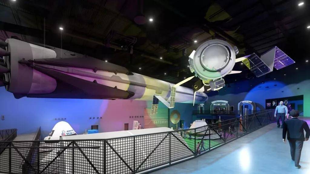A digital rendering of the SpaceX Falcon 9 Booster at Gateway