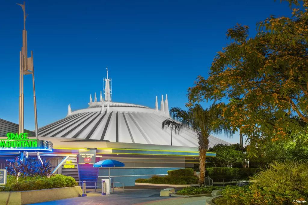 The exterior of Space Mountain at Magic Kingdom