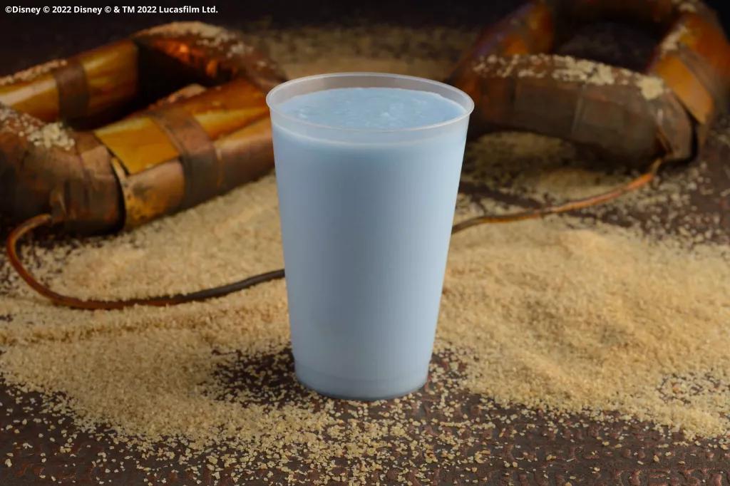 A cup of blue milk from Star Wars Galaxy's Edge