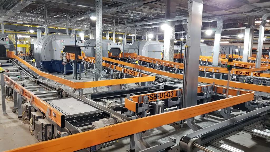 A series of conveyors that will handle passengers' bags at Orlando International Airport