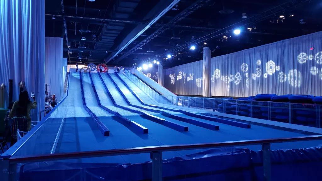 An indoor tobogganing slope at the Gaylord Palms 