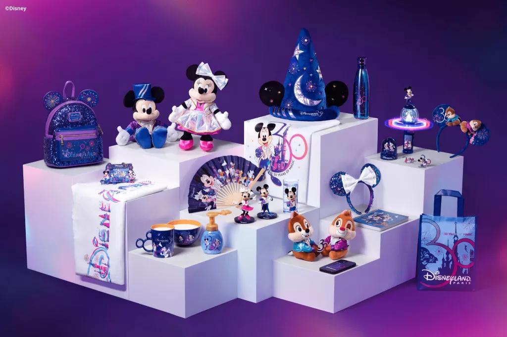 30th Anniversary merchandise display, featuring clothes, plushes, homeware and accessories