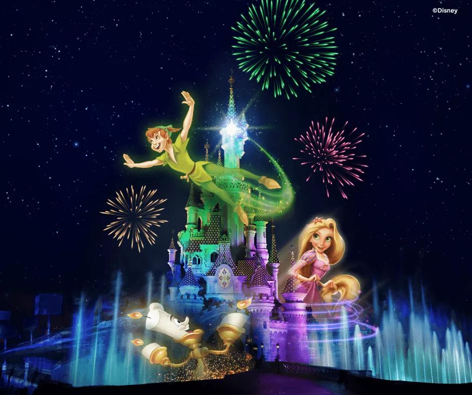 Castle with the show Disney Dreams Nighttime Extravaganza