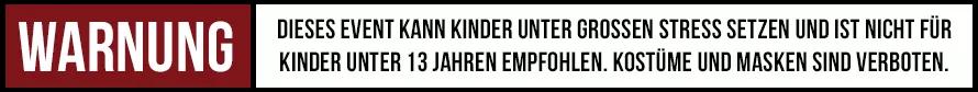 Warnung für Halloween Horror Nights
