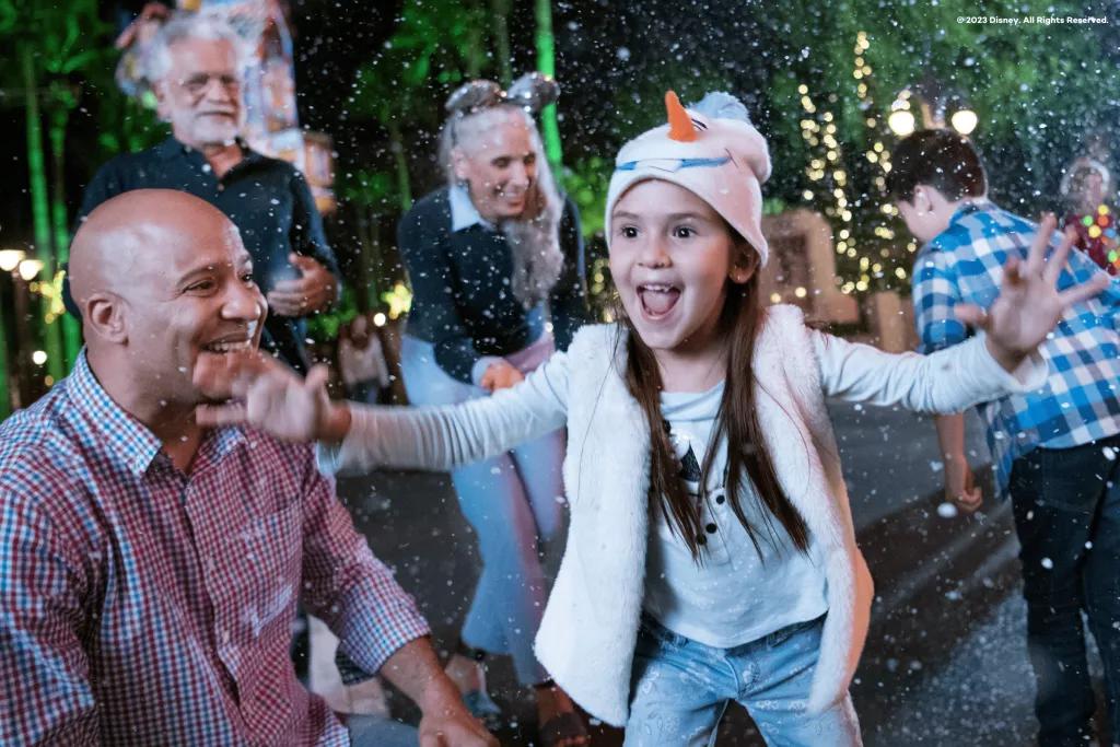Guests smiling in the snow
