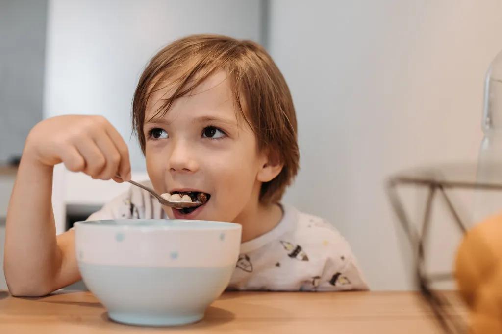 A child eating cereal