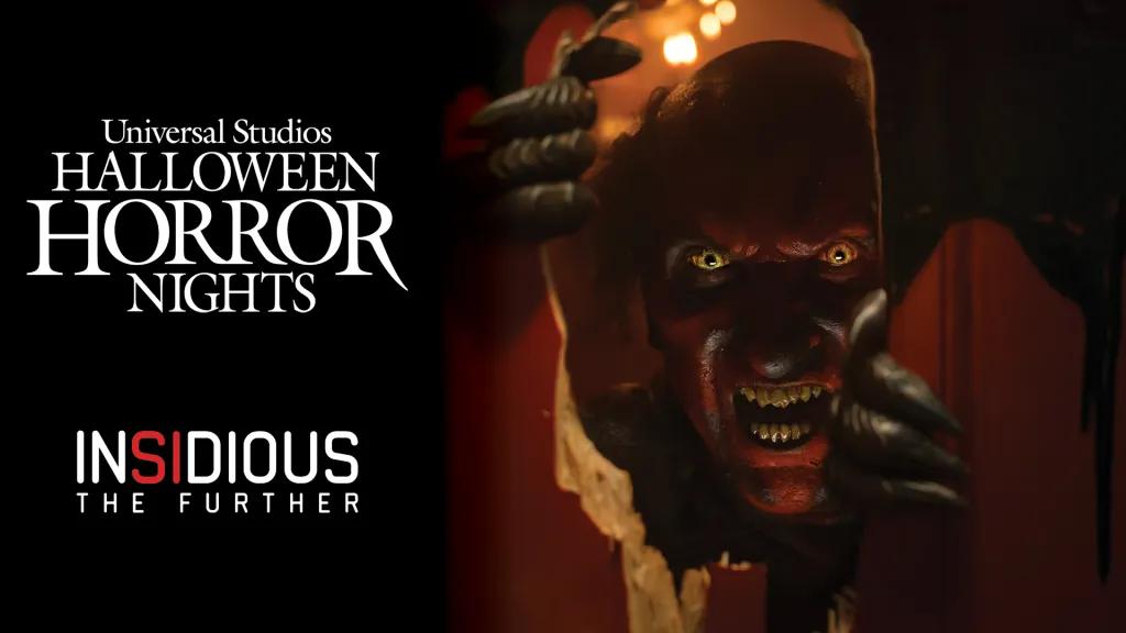The Red-Faced Demon from Insidious peering through a door, next to the writing Insidious: The Further