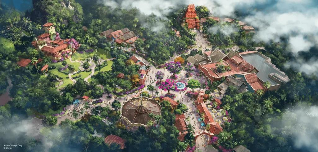 Concept art of the new Tropical Americas land in Disney's Animal Kingdom