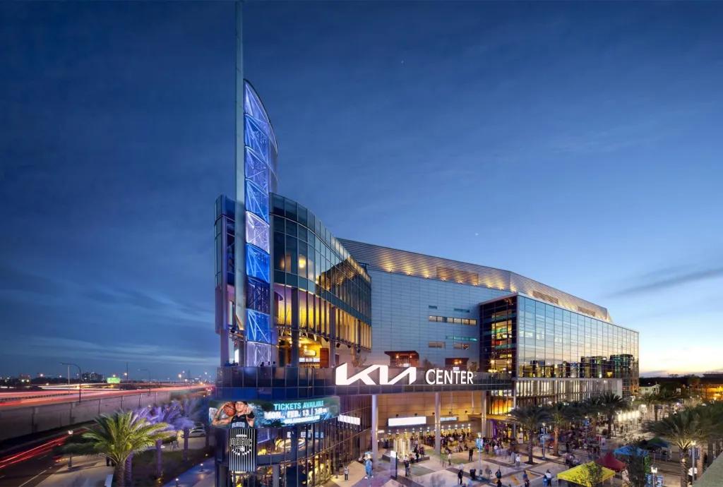 The Kia Center at sunset
