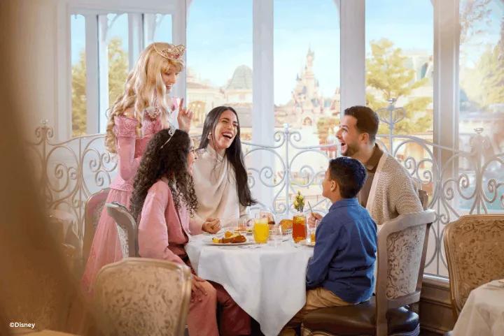 Guests with Aurora, Castle Club Lounge, Disneyland® Hotel