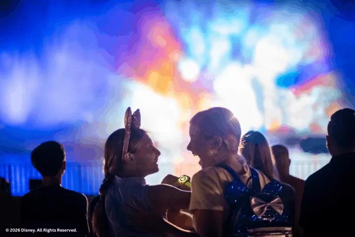 Guests at Fantasmic! in Disney's Hollywood Studios