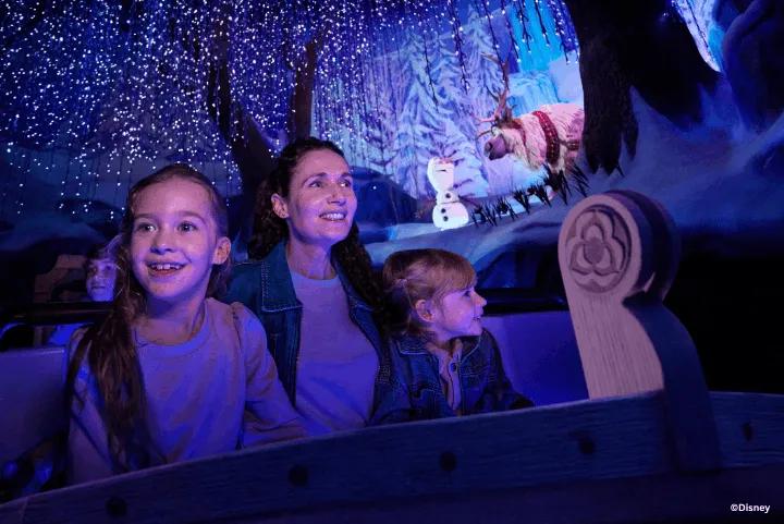 Guests riding Frozen Ever After at World of Frozen