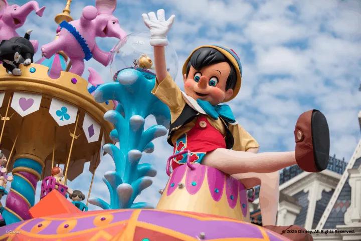 Pinocchio in Disney Festival of Fantasy Parade Magic Kingdom Park