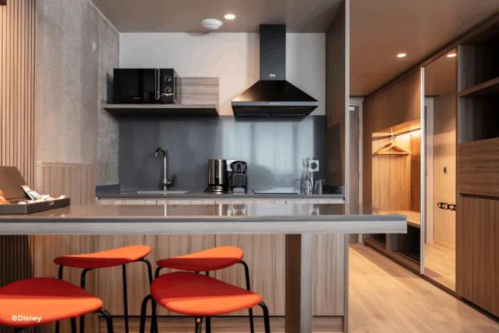 Kitchen inside a Ki Space Hotel & Spa room