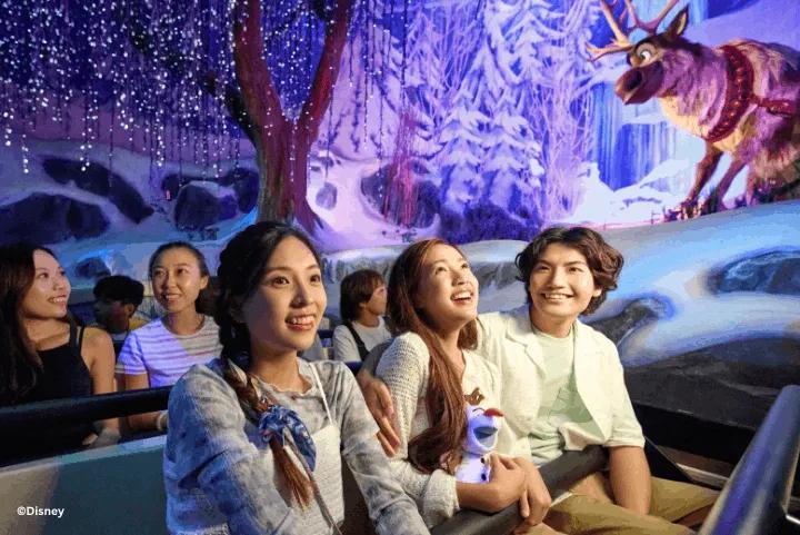 Guests riding Frozen Ever After in World of Frozen