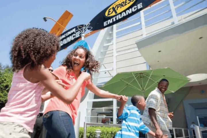 A family entering Express lane at Universal Orlando