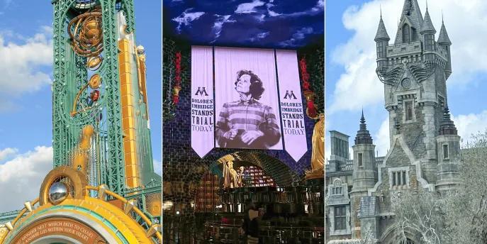 Pictures from three of the lands at Universal Epic Universe