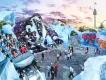Konzeptzeichnung der Penguin Trek Achterbahn über dem Antarktis Bereich in SeaWorld Orlando