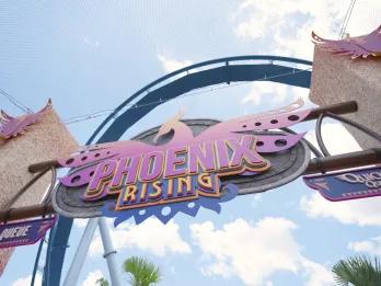 The entrance to the Phoenix Rising attraction at Busch Gardens