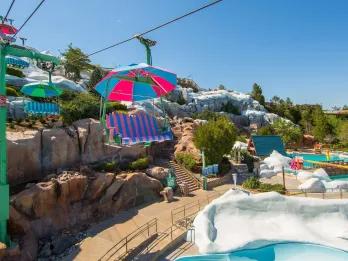 A ski-resort style chair lift at Disney's Blizzard Beach Water Park