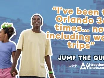 Two children exploring a theme park together, featured as the cover image for Jump the Queue Episode 1, the essential Orlando beginner's guide from the experts at AttractionTickets.com