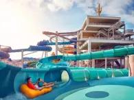 Riders twisting and turning on Medusa’s Lair waterslide at Atlantis Aquaventure Waterpark Dubai