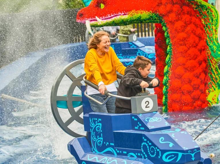 Mother and son on Hydra’s Challenge at LEGOLAND Windsor
