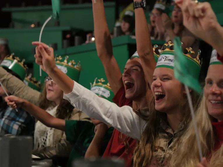 Fans cheering at Medieval Times Orlando Dinner Show & Tournament