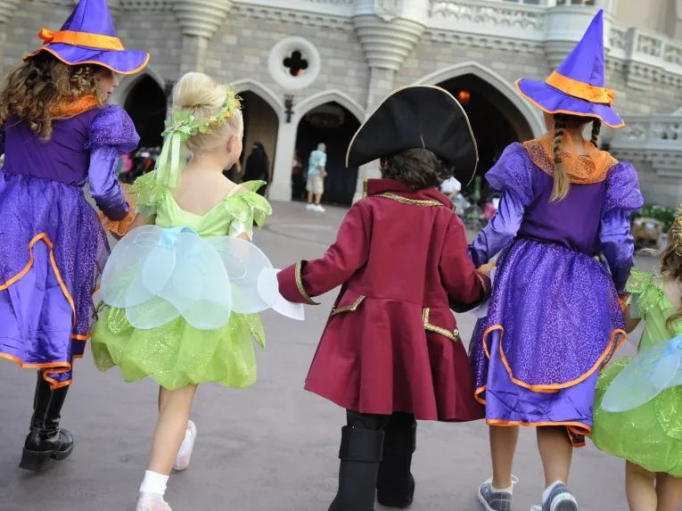 Guests at Mickey's Not So Scary Halloween Party at Magic Kingdom Park