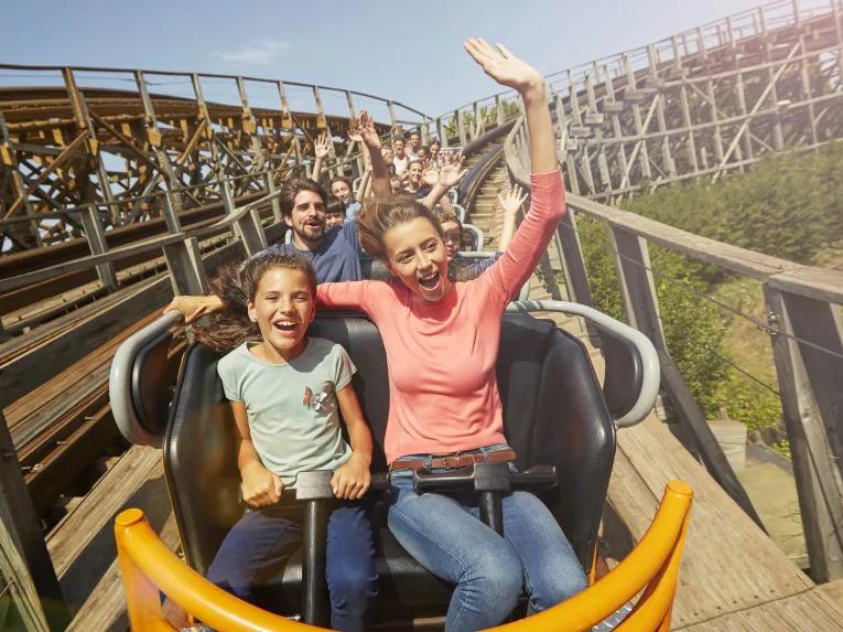 Guests riding Tomahawk at PortAventura theme park