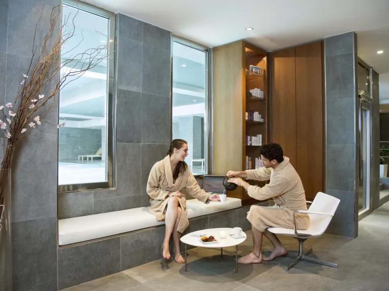 Guests relaxing in Relais Spa Val d'Europe spa
