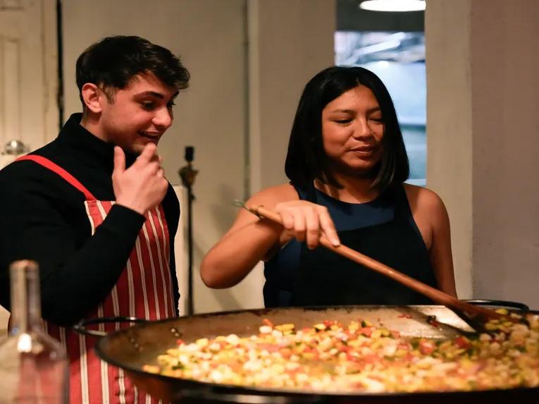 cooking paella