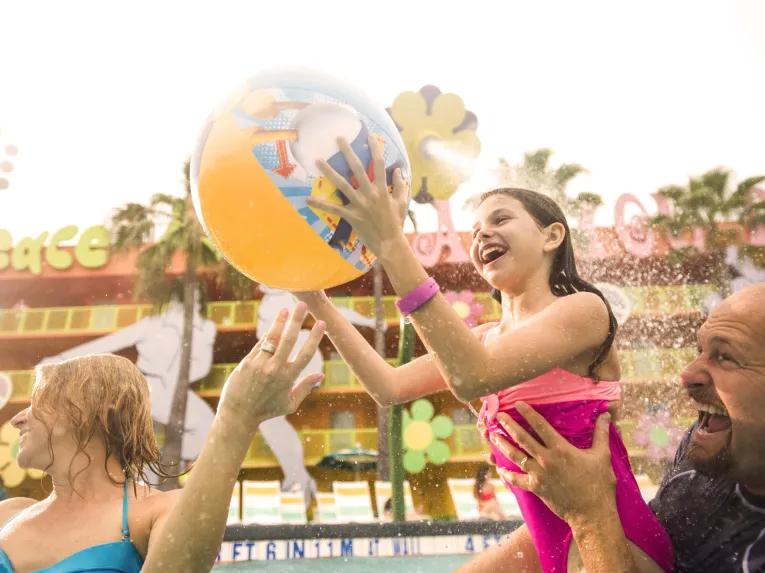Guests in the Hippy Dippy Pool, Disney's Pop Century Resort
