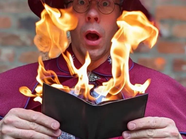 Book on fire