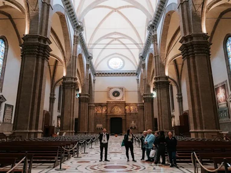 Inside the building