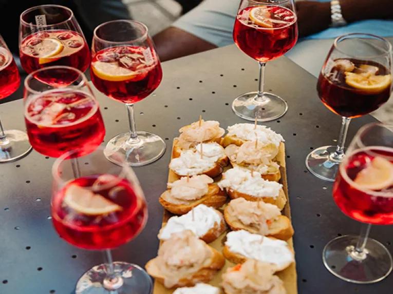 Drinks and food