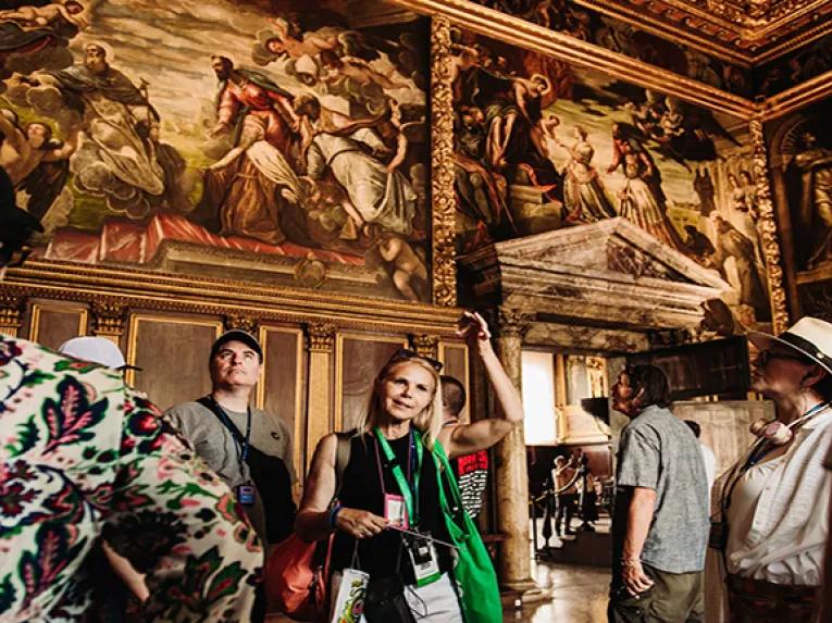 Guided tour of a museum