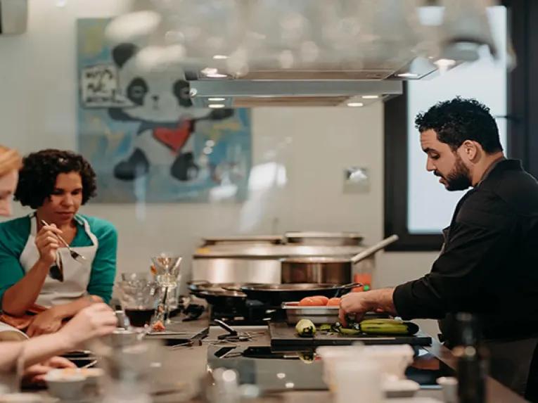 Cooking with a chef