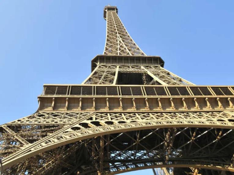 Looking-up-at-Eiffel-Tower